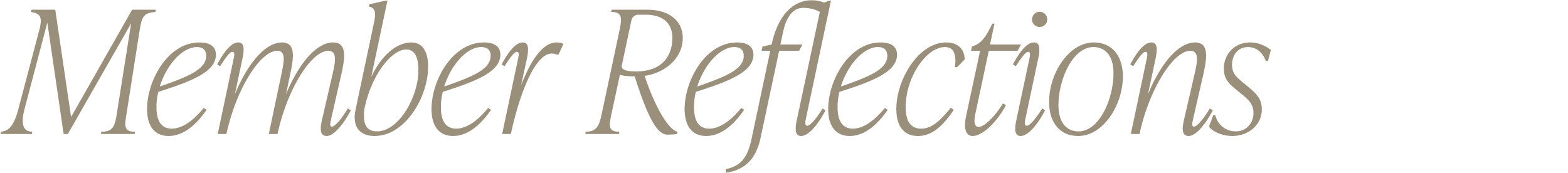Member Reflections